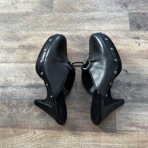 Cole Haan Black Wedge Heels with Metallic Accents